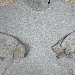 VTG 90's Nike Mock Neck Long Sleeve Shirt Gray Men Medium Swoosh Made in USA